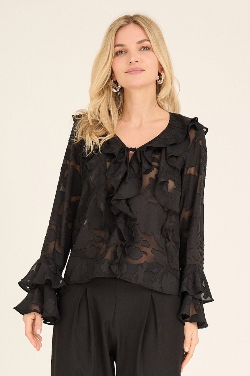 A-View - Bluse - Floretta Blouse - Black