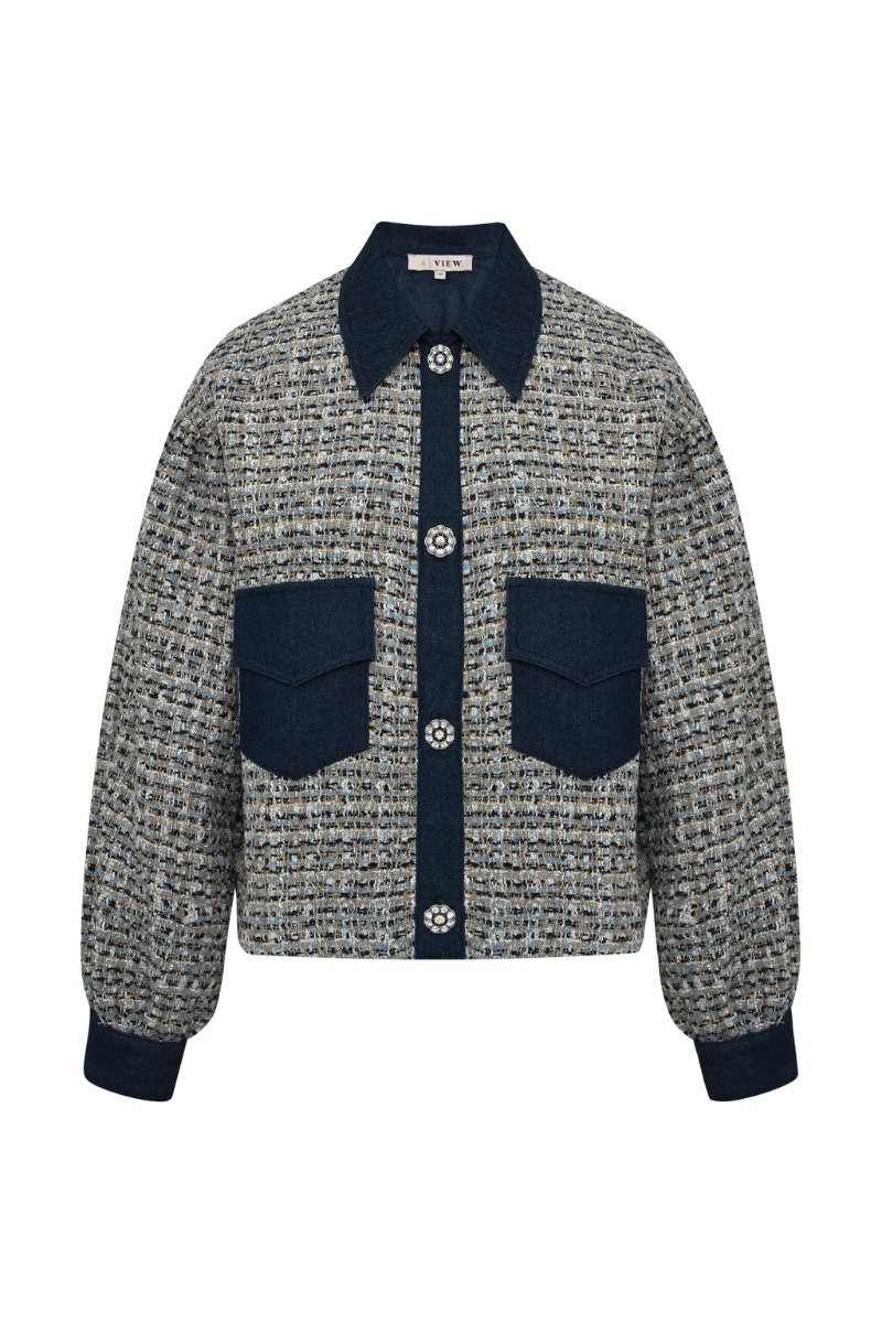 A-View - Jakke - Coco Jacket - White/Blue