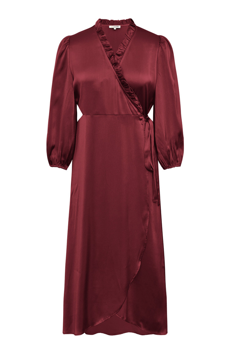 A-View - Kjole - Peony 3/4 Sleeve Dress - Bordeaux