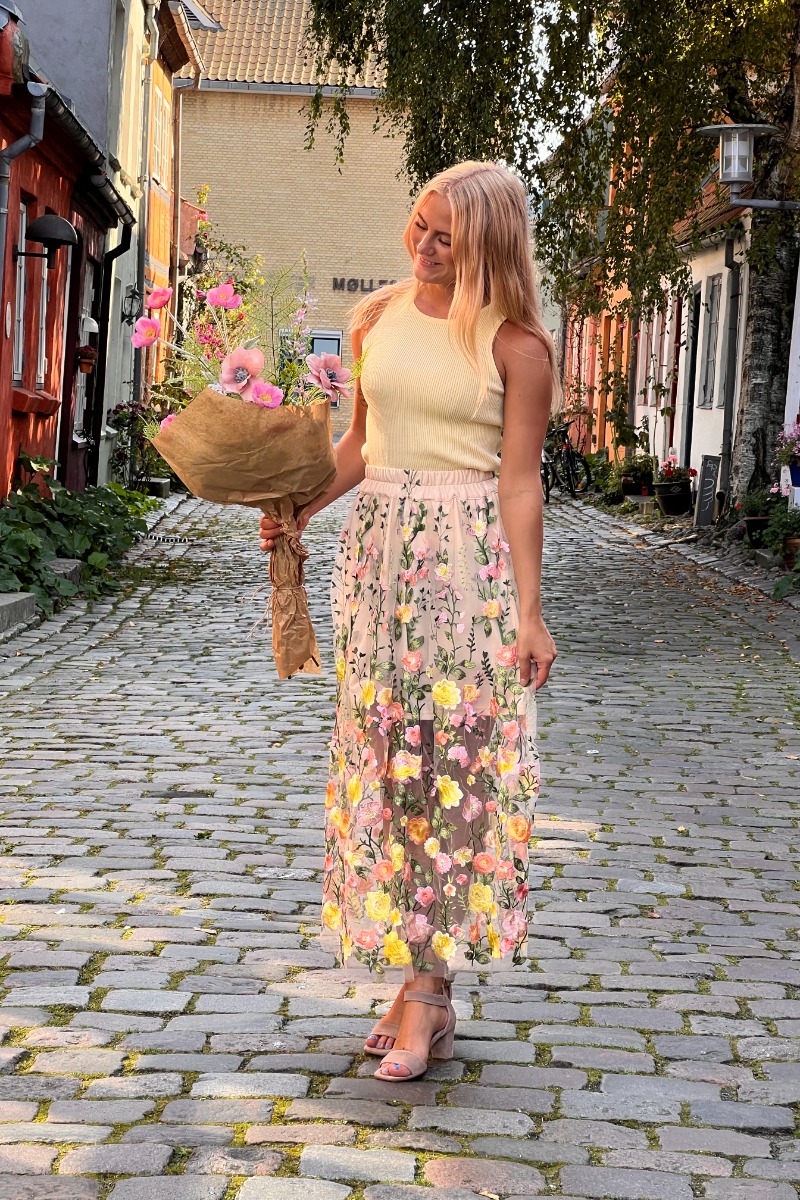 A-View - Nederdel - Fuschia Skirt - Sand/yellow