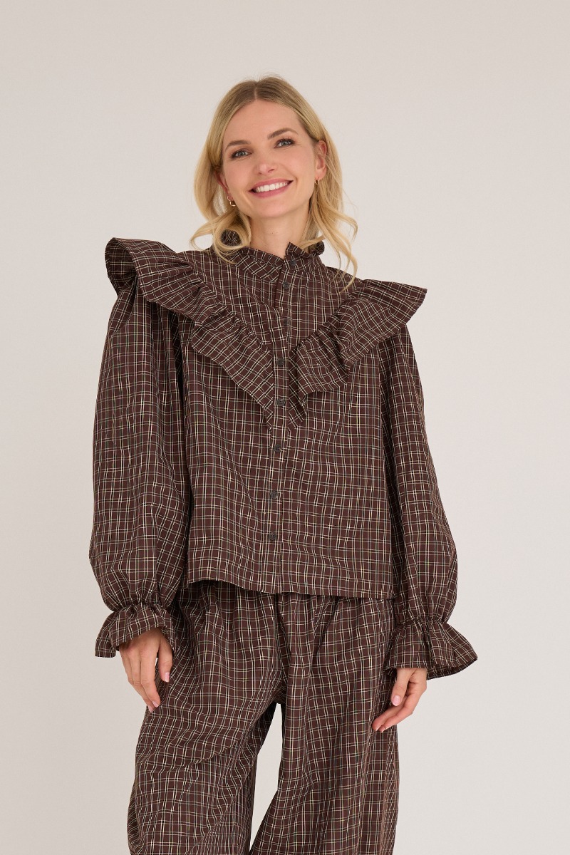 A-View - Skjorte - Darcy Shirt - Brown/Sand (Levering slut november)