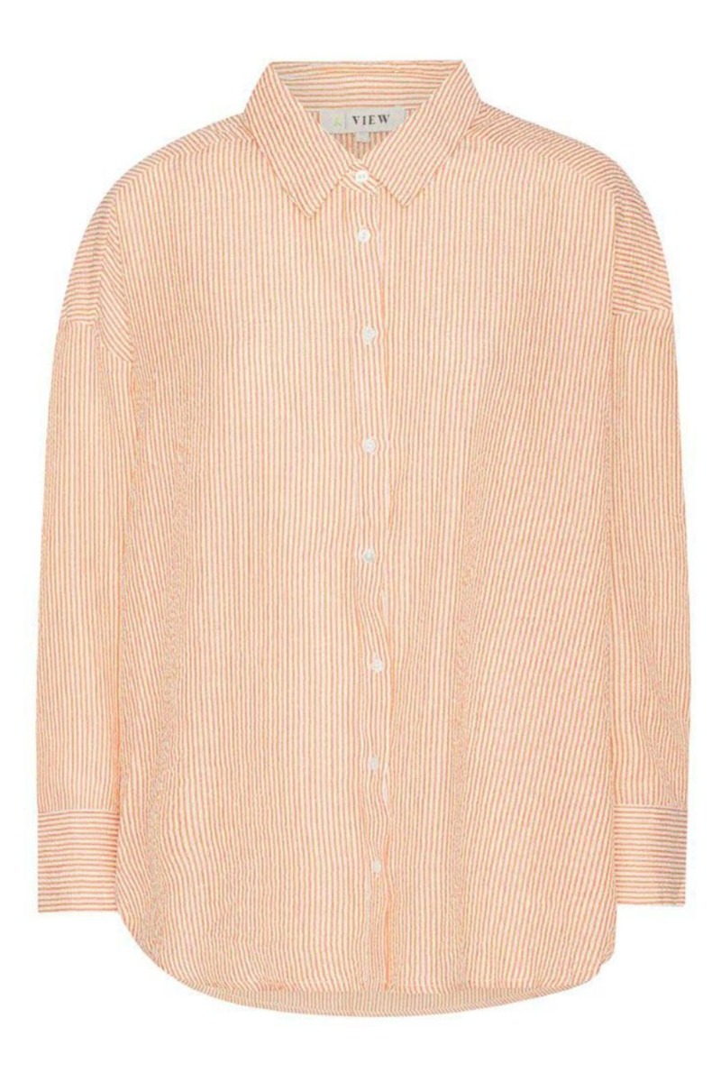 A-View - Skjorte - Sonja shirt - Orange/White