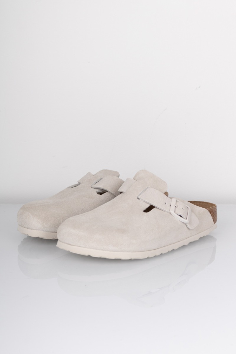 Birkenstock - Sandal - Boston Suede Leather - Antique White