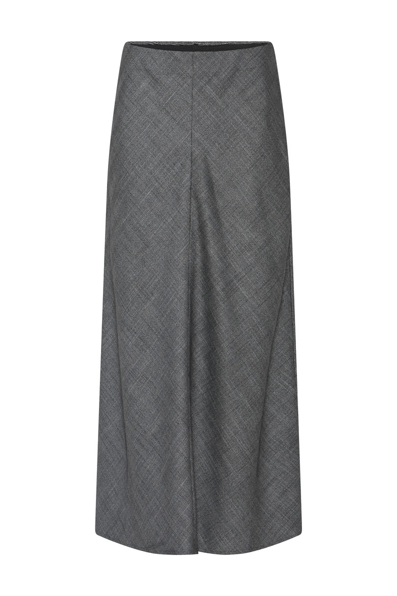 Bruuns Bazaar - Kjole Kura Joan skirt - Grey Herringbone