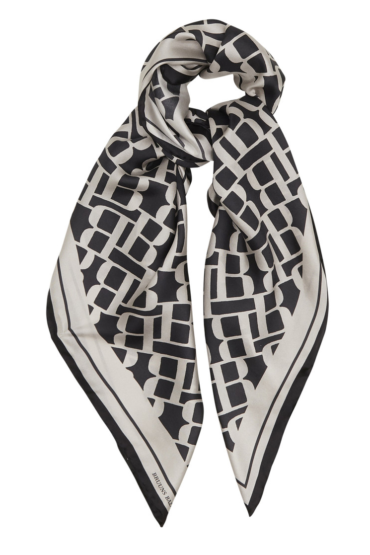 Bruuns Bazaar - Tørklæde - SilkBBscarf 90x90cm - BBLogo black
