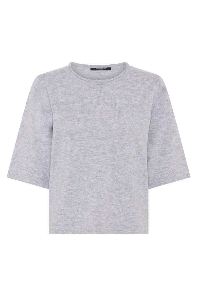 Bruuns Bazaar - t-shirt - Chalina Andra knit - Light grey melange