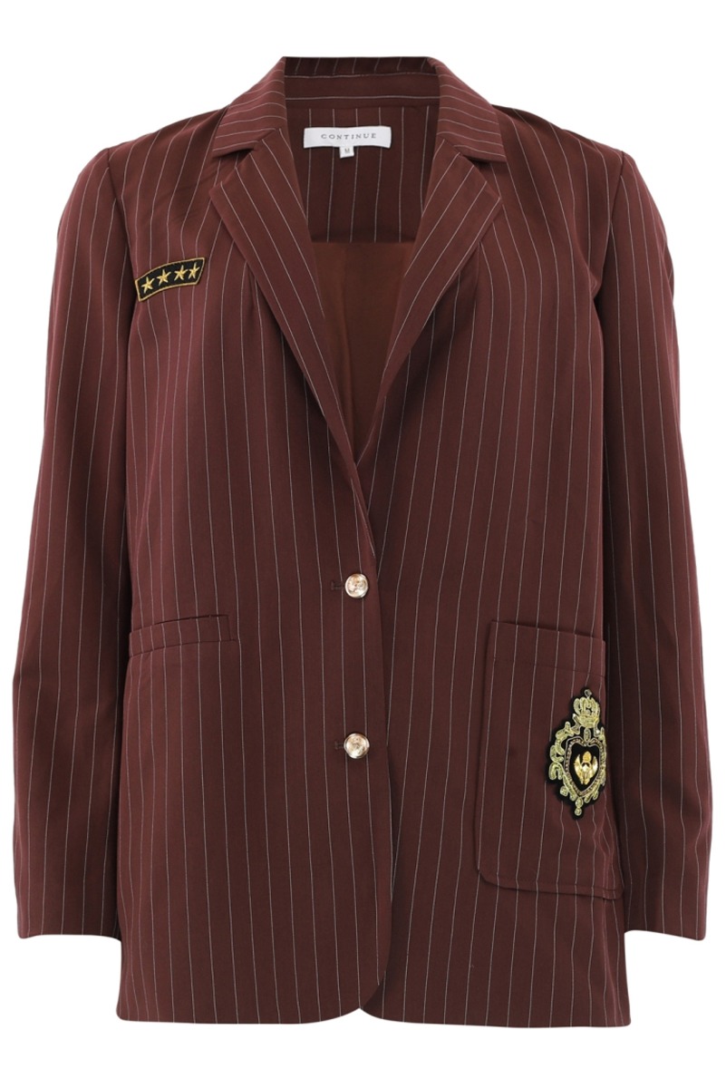 Continue - Blazer - Jessy Blazer - White w. Bordaux Stripe