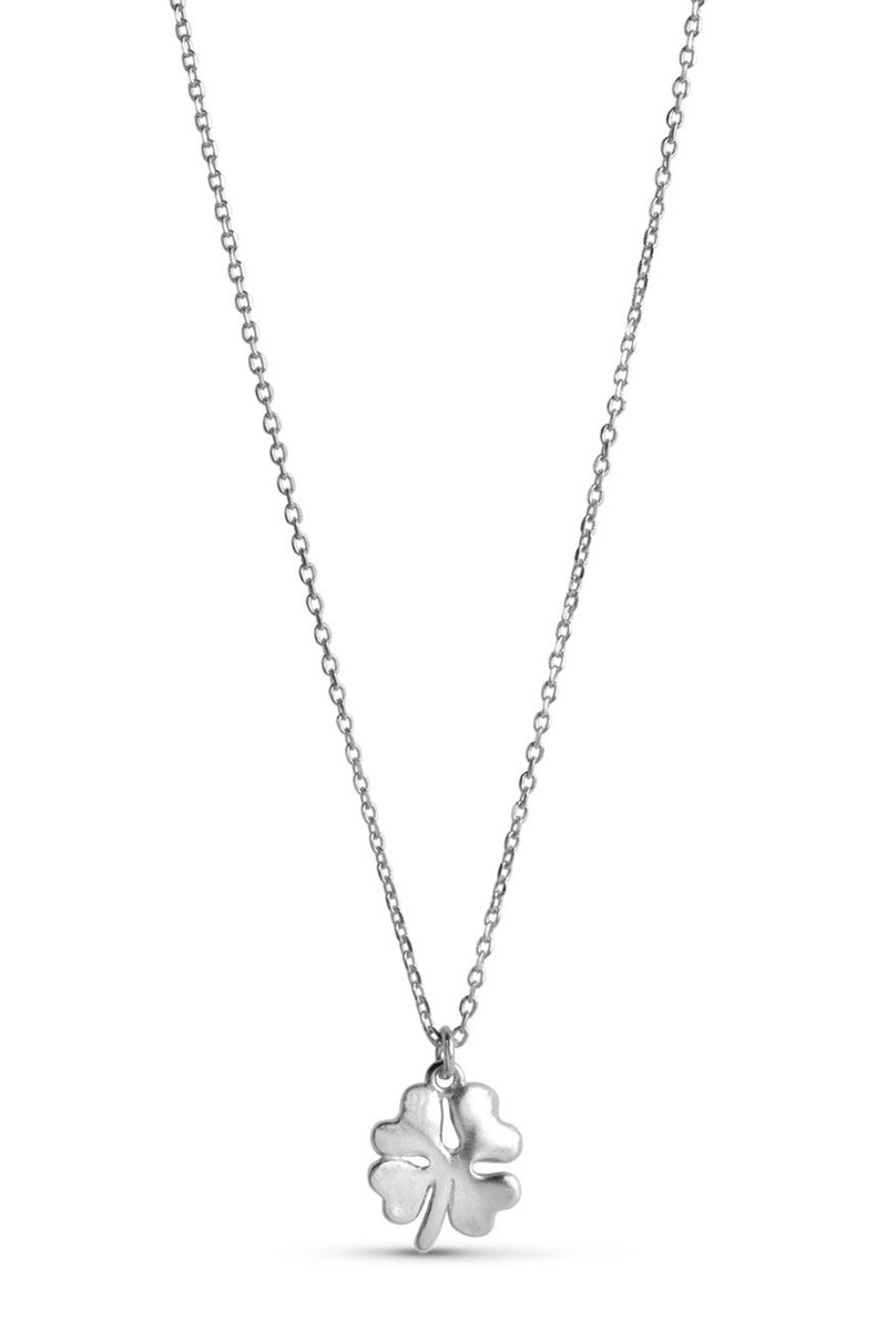 Enamel - Halskæde - Necklace Organic Clover - Silver