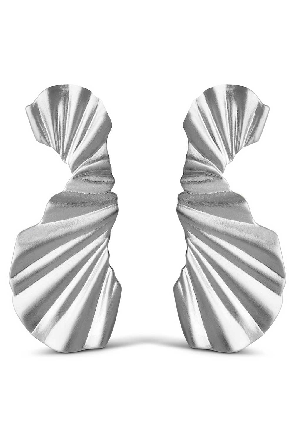 Enamel - Øreringe - Big Wave - Silver