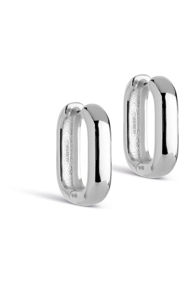 Enamel - Øreringe - Square Hoops 18 mm - Sølv