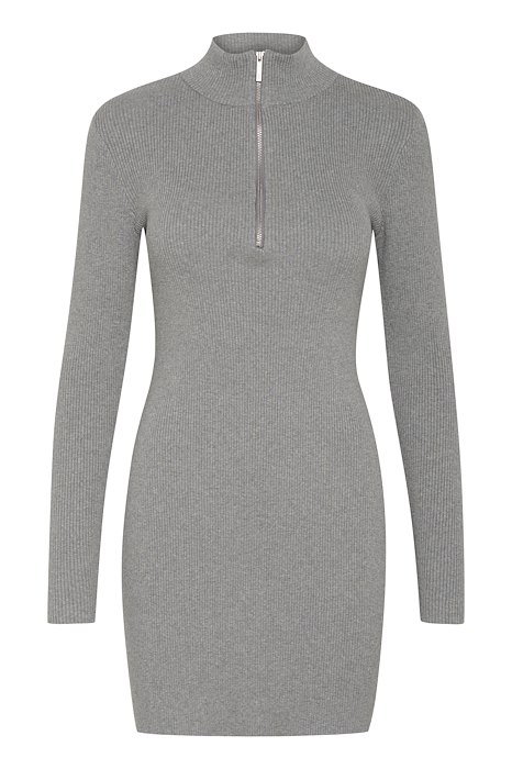 Gestuz - Kjole - YasmiaGZ Zipper Short Dress - Grey Melange