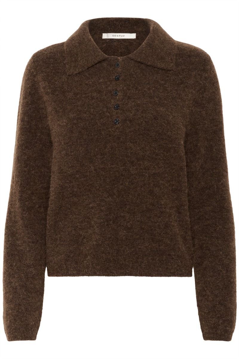 Gestuz - Strik - Alpha Polo Pullover - Buff Mélange