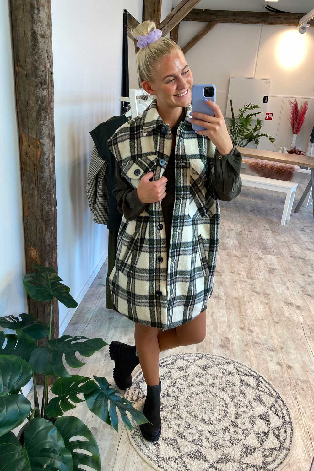 Global Funk - Vest - Maline Tekla - Creme Green Check