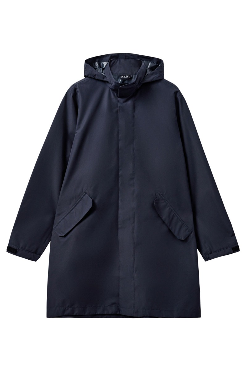 H2O- Regnjakke - Basic Rømø LW Rain Long Jacket - Navy
