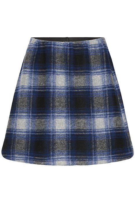 Ichi - Nederdel - Wooly Check - Navy Peony Check
