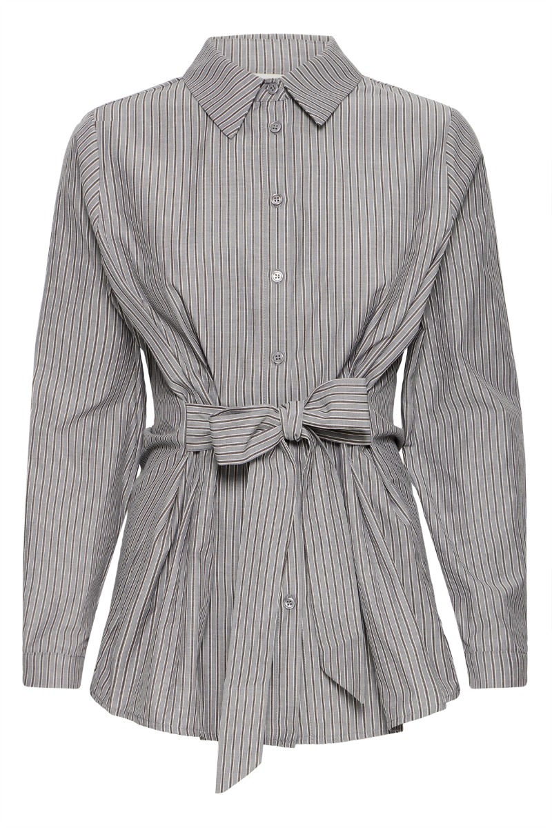 Ichi - Skjorte - Janika - Dark Grey Stripe