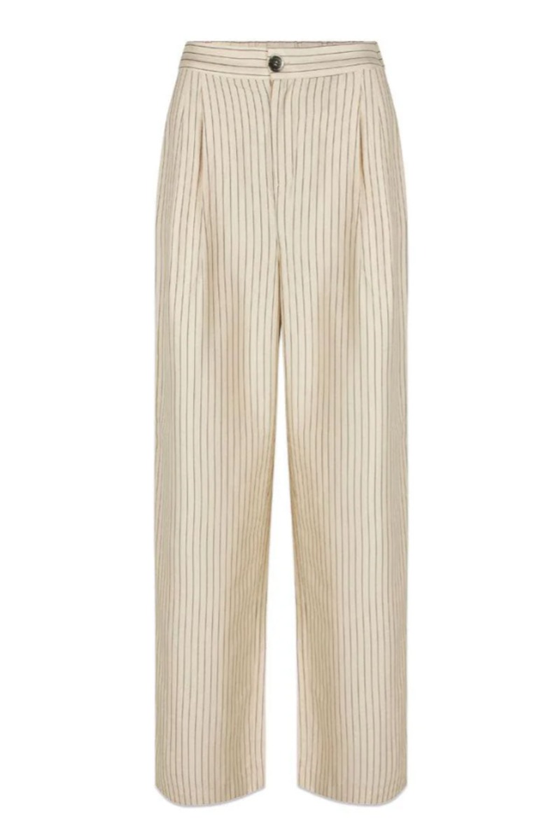 Modström - Bukser - IsabelMD Pants - Summer Sand Pinstripe