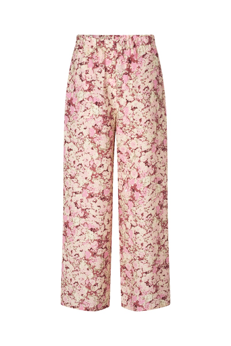 Modström - Bukser - Melia Print Pants - Pink Blossom