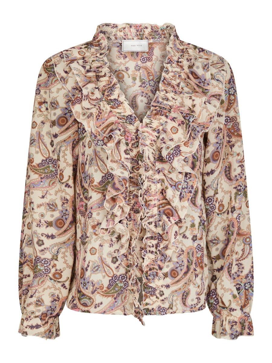 Neo Noir - Bluse - Ivey Art Paisely Blouse - Creme