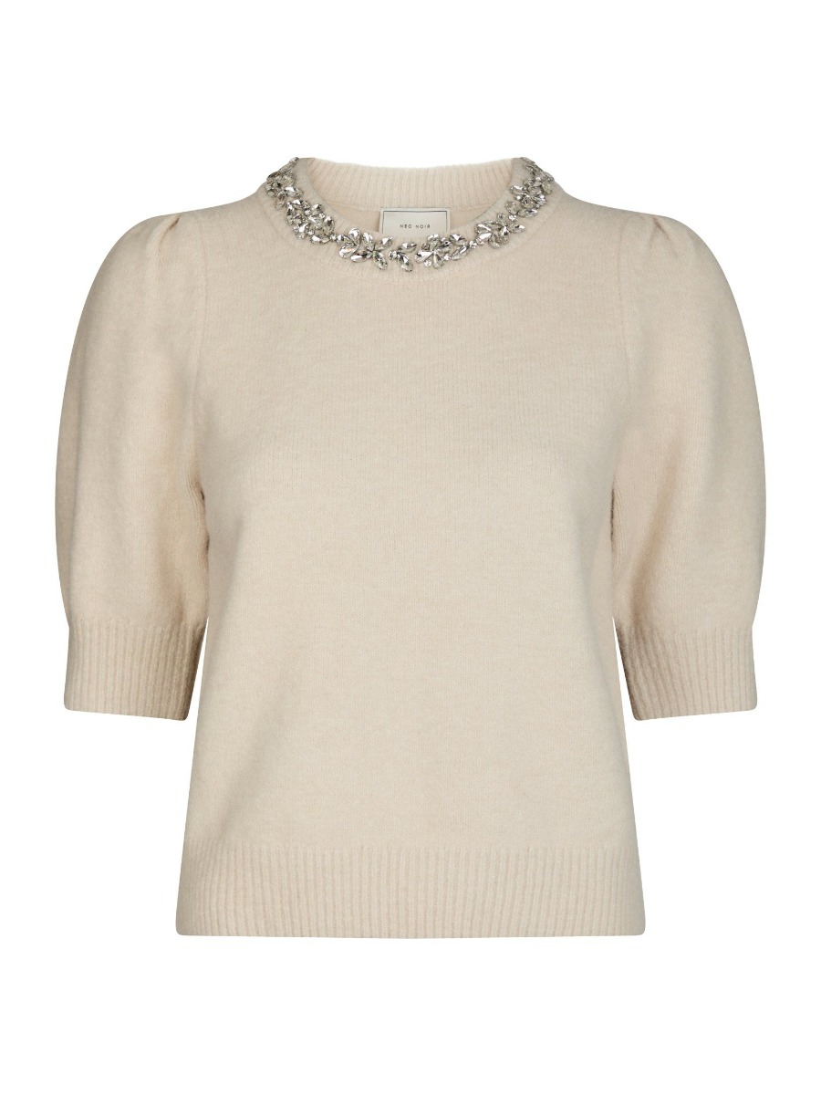 Neo Noir - Bluse - Maia Stone Knit Blouse - Ivory
