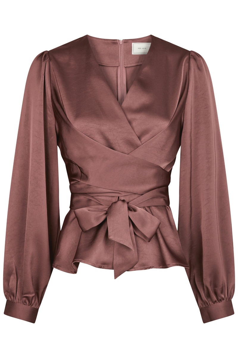 Neo Noir - Bluse - Rista Heavy Sateen Blouse - Dark Rose