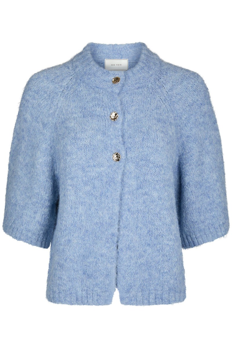 Neo Noir - Cardigan - Benuta Fluffy Knit Cardigan - Dusty blue (Levering i december)