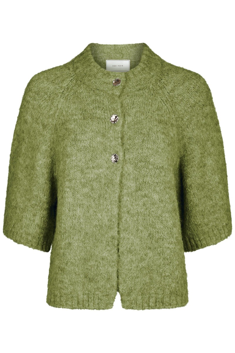 Neo Noir - Cardigan - Benuta Fluffy Knit Cardigan - Dusty green (Levering i december)