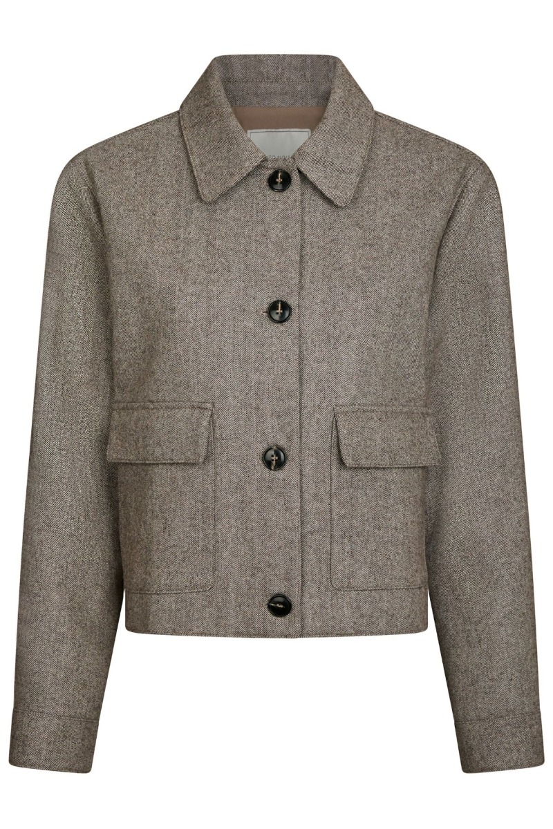 Neo Noir - Jakke - Romana Herringbone Jacket - Dusty Brown