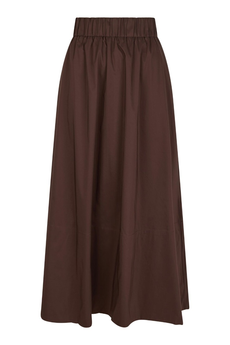 Neo Noir - Nederdel - Yara Poplin Skirt - Chocolate Brown