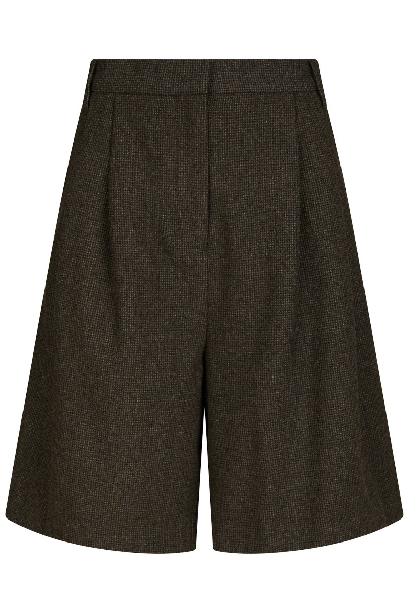 Neo Noir - Shorts - Nika Mini Check Shorts - Brown Melange