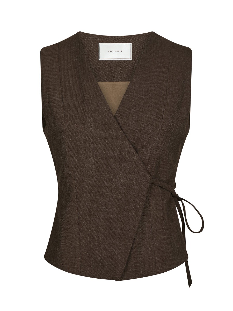 Neo Noir - Vest - Samara Melange Waistcoat - Brown Melange