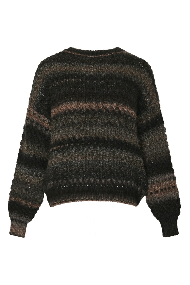 Noella - Strik - Gio Knit Sweater - Brown Grey Mix