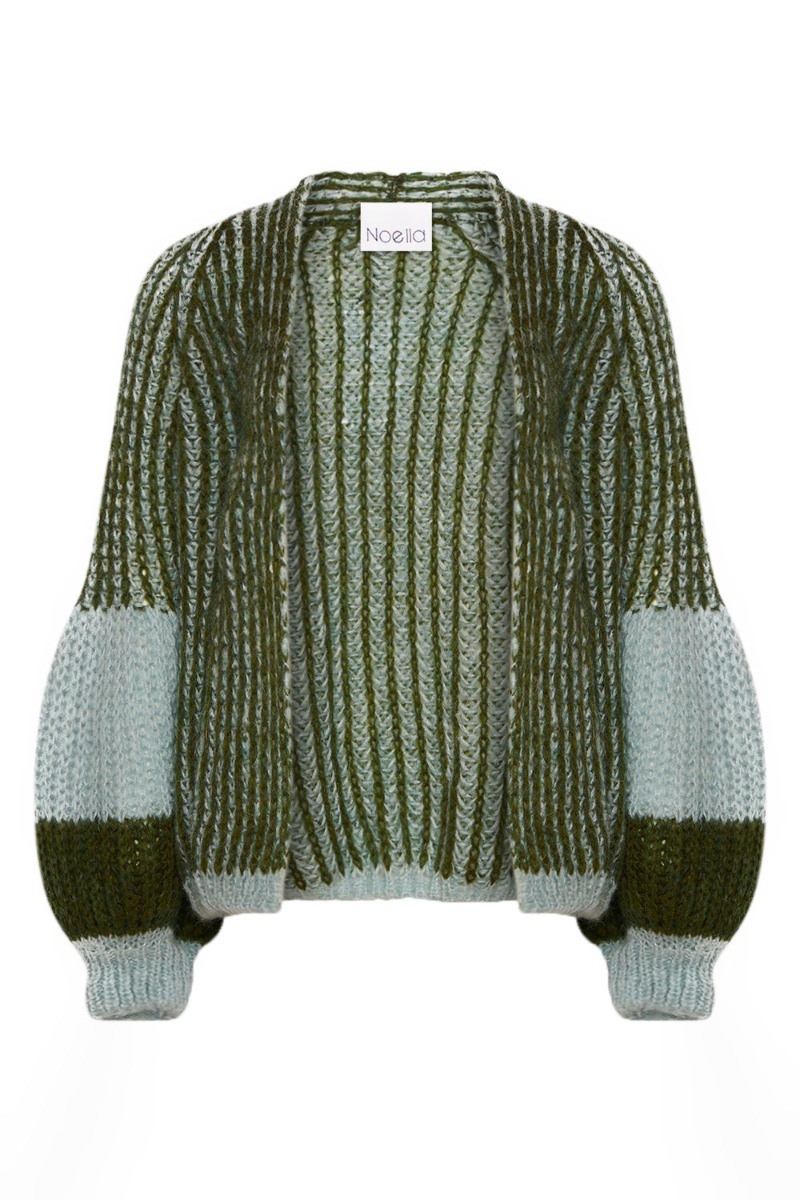 Noella - Strik - Liana Knit Cardigan - Light Blue/Army