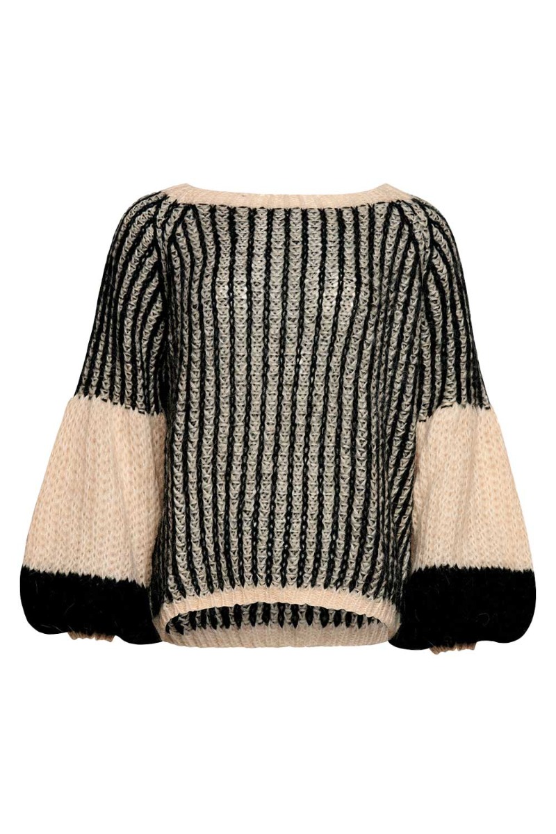 Noella - Strik - Liana Knit Sweater - Cream/black