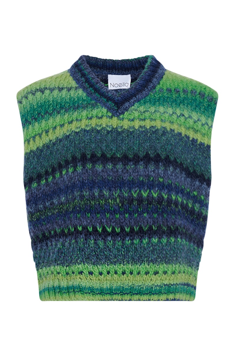 Noella - Vest - Gio Knit Vest - Green Mix