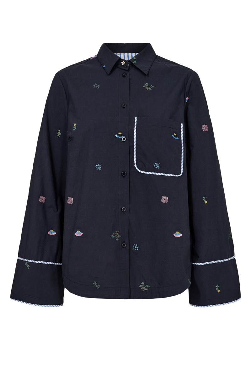 Nümph - Skjorte - Chiro Boxy Shirt - Dark Sapphire