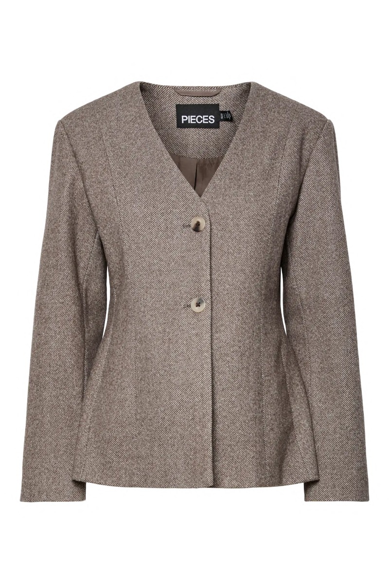 Pieces - Blazer - Riley LS Blazer - Hot Fudge Melange