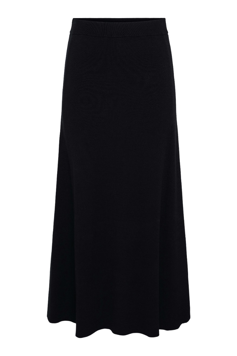 Y.A.S - Nederdel - Fonny HW Ankle Knit Skirt - Black