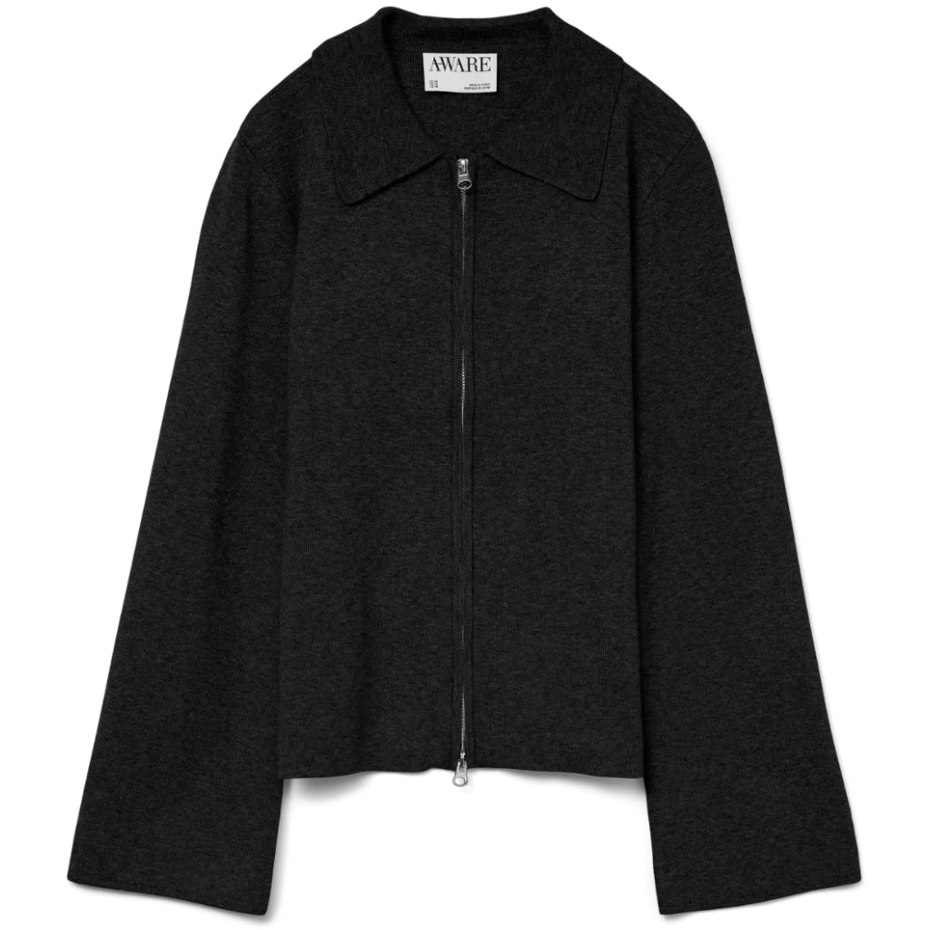 AWHANNAH LS KNIT CARDIGAN - Black