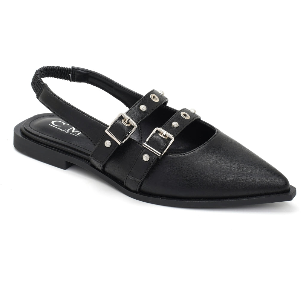 Amelia dame slingback ballerinaer 8316 - Black