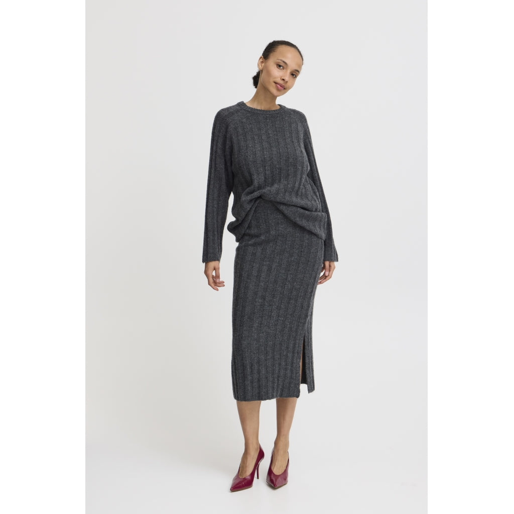 B.YOUNG dame nederdel BYMARIANNE - Dark grey melange