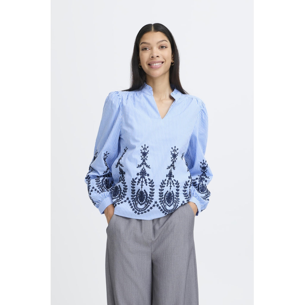 B.Young dame bluse BYXFAUSTA - light blue mix