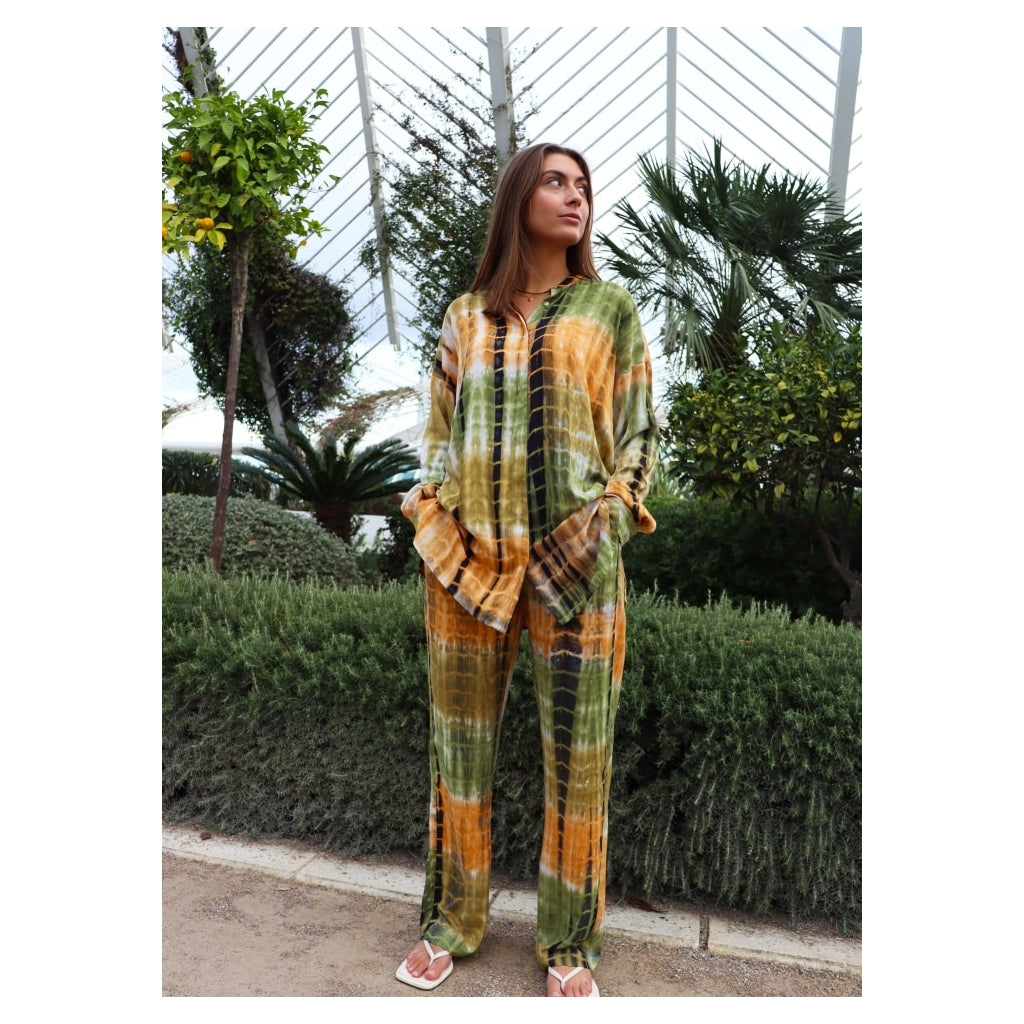 Liberté dame bukser FREJA - ARMY BROWN TIE DYE