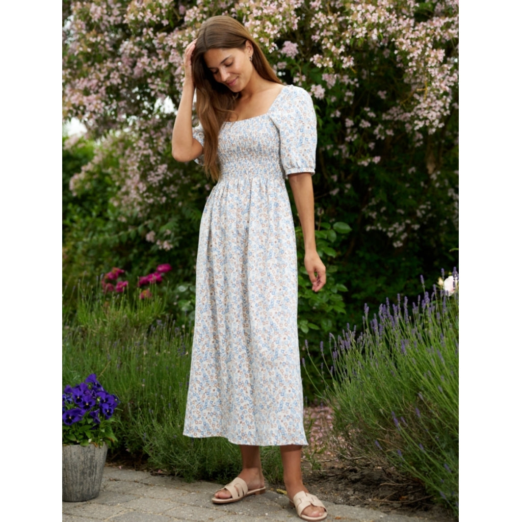 Liberté dame gro kjole 21268 - BLUE BROWN FLOWER