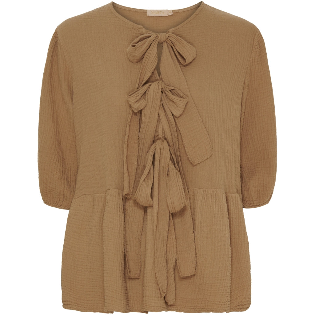 Marta Du Chateau dame bluse MdcAngela - Macchiato Marta Du Chateau dame bluse MdcAngela - Macchiato