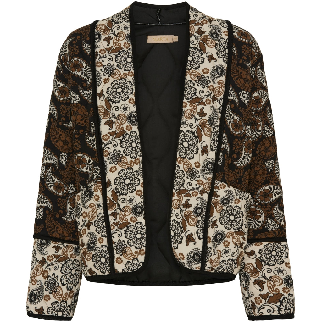 Marta du Chateau MdcJeanne dame jakke 24536 - Dark Brown/Beige Marta du Chateau MdcJeanne dame jakke 24536 - Dark Brown/Beige