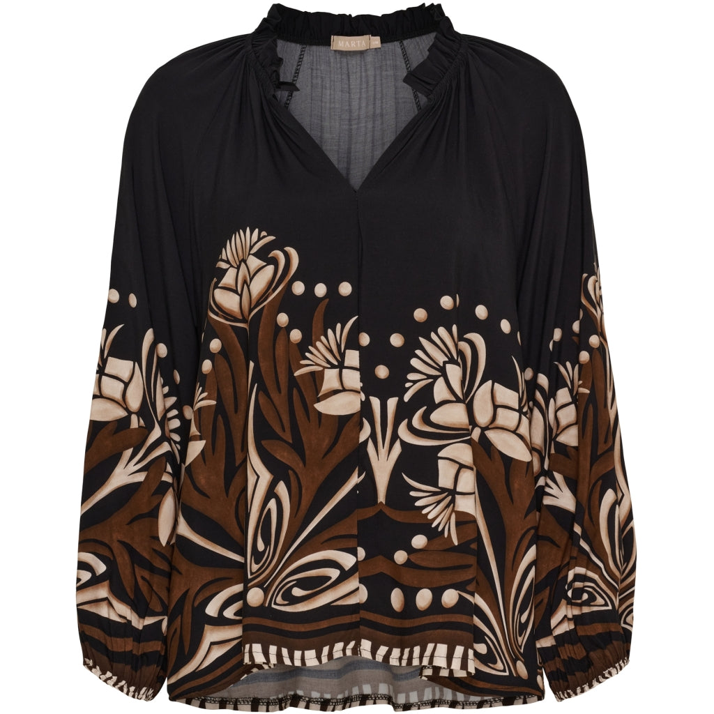 Marta du Chateau dame bluse MdcOctavia 003B - BlackNG313BA