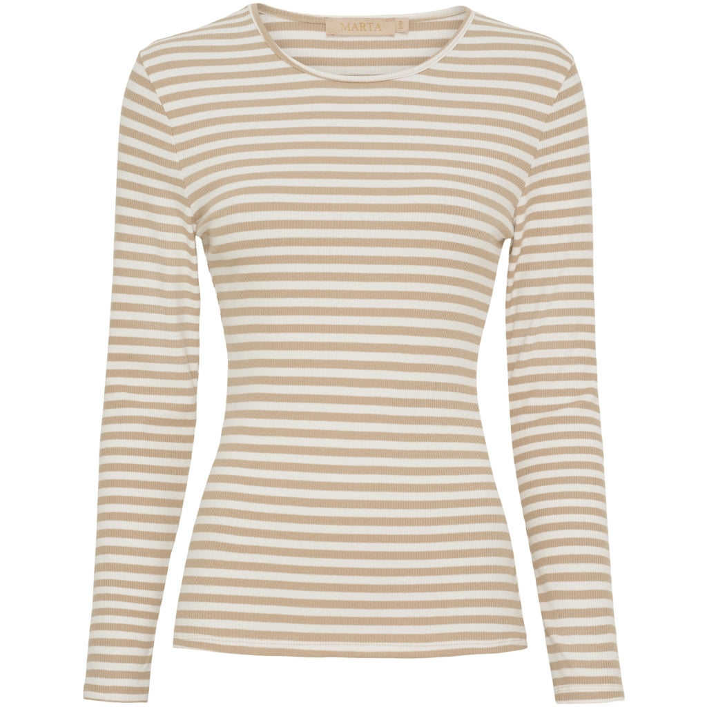 Marta du Chateau dame langærmet T-Shirt MdcJosiane 49066 - Beige/greggio Marta du Chateau dame langærmet T-Shirt MdcJosiane 49066 - Beige/greggio