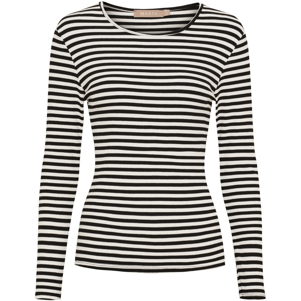 Marta du Chateau dame langærmet T-Shirt MdcJosiane 49066 - Black/Greggio