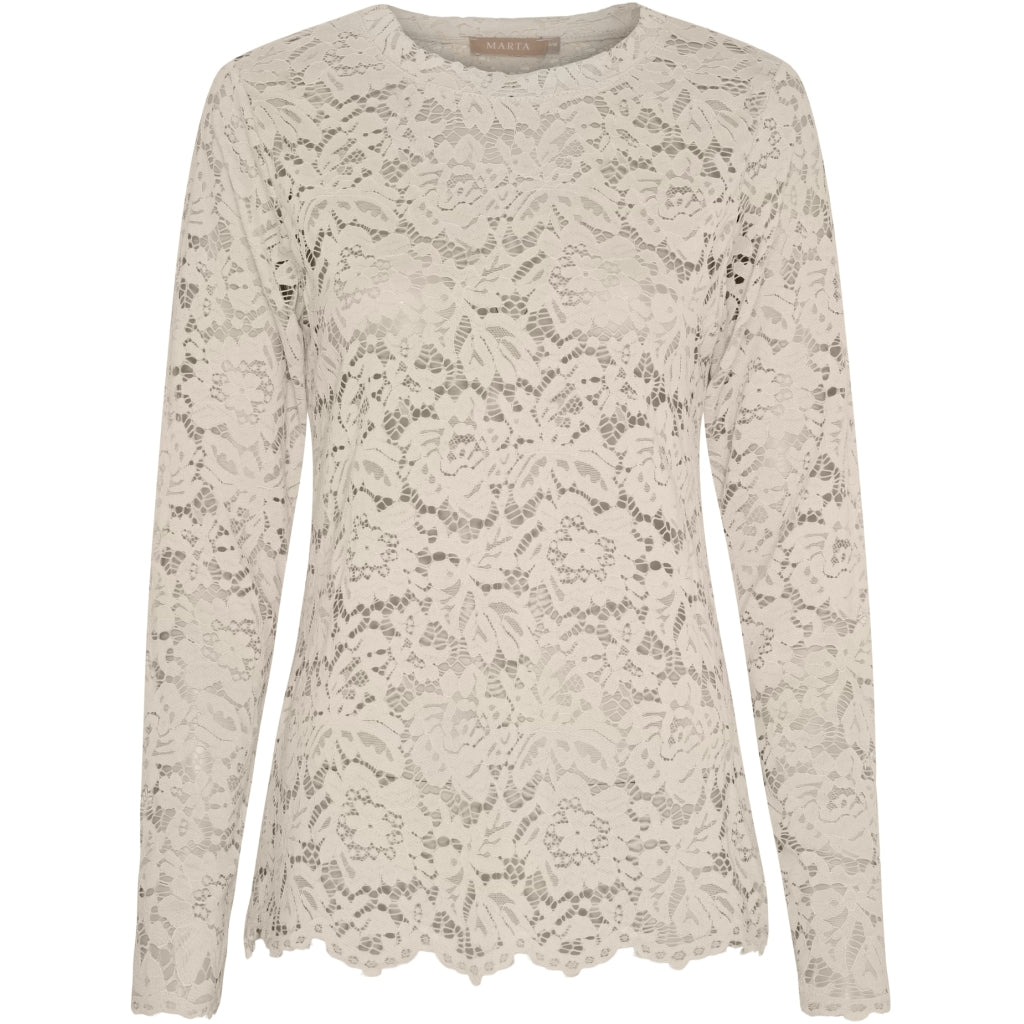 Marta du Chateau dame langærmet blonde t-shirt MdcMilley 7707 - Beige new